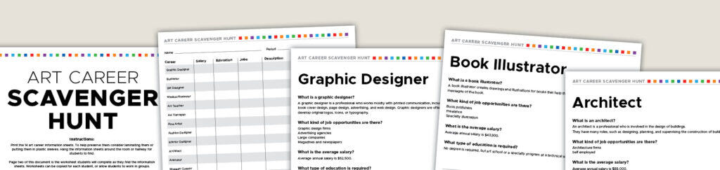 art game to teach students about art related jobs.