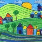 Hundertwasser inspired art lesson idea